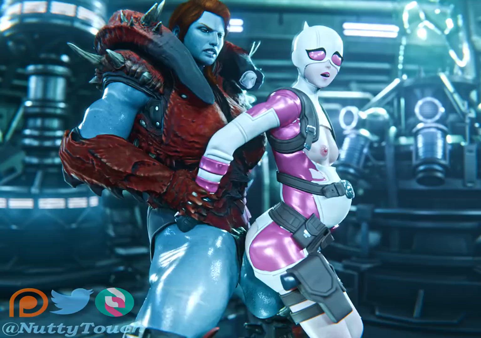 3D Animation Bulge Futanari