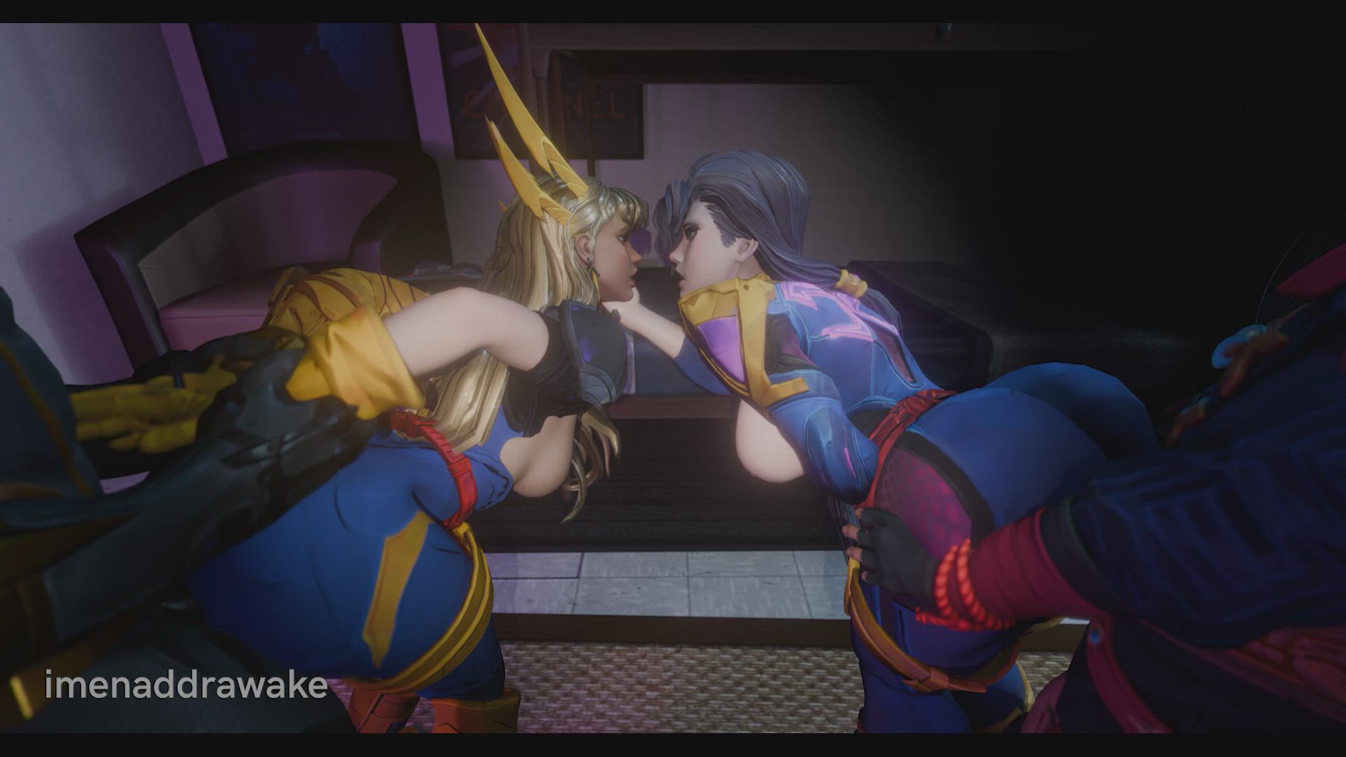 3D Animation Asian Blonde