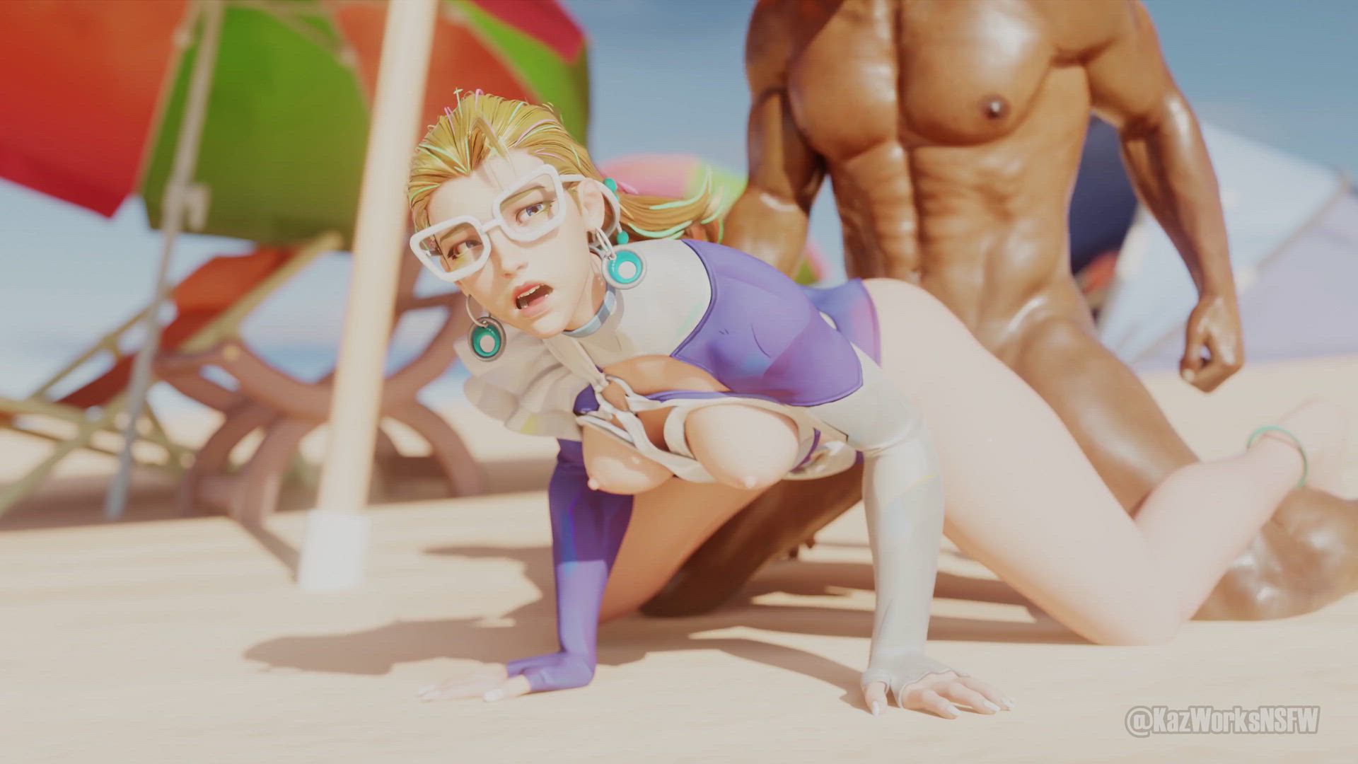 Animation Beach Big Dick Blonde
