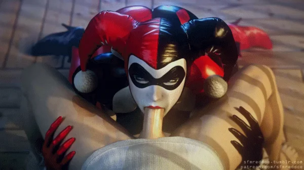 Harley Quinn Sucking Batman