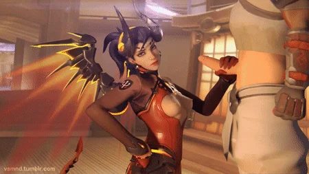 Mercy From Overwatch Handjob (Devil)