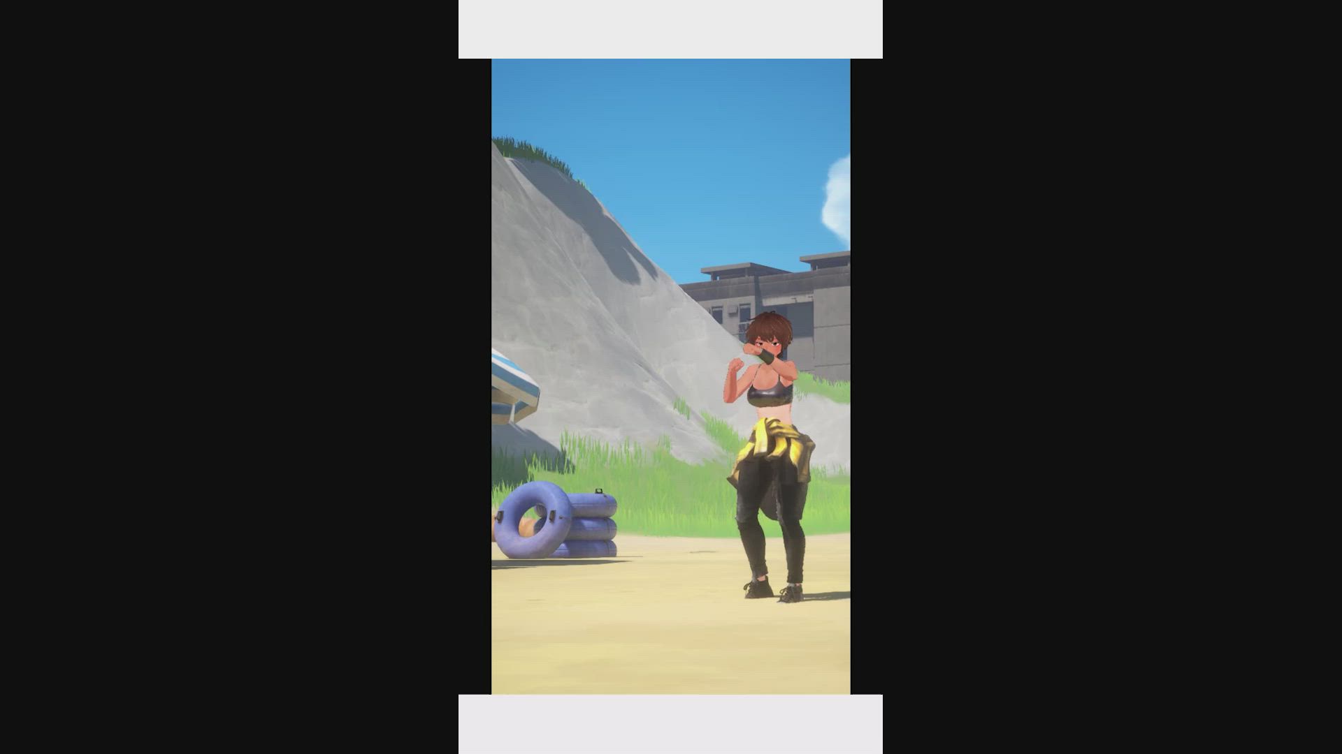 3D Animation Beach Masturbating