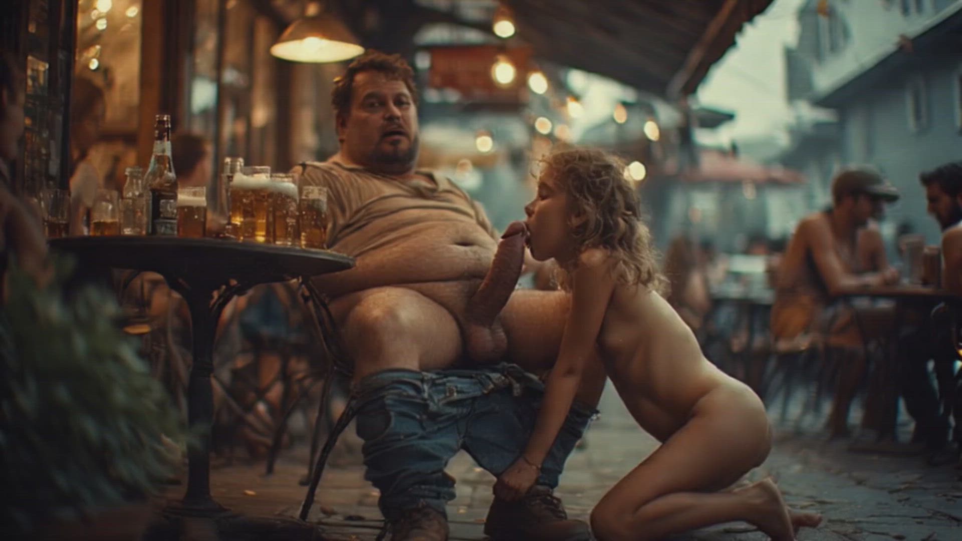 Age Gap Blowjob Daddy Public