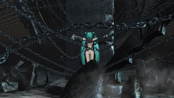 Nude Hatsune Miku Chained Black