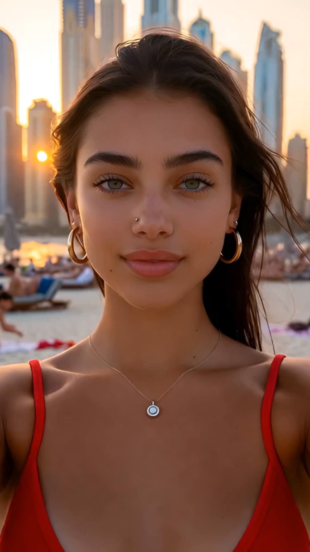 Ai Generated Beach Green Eyes Hardcore