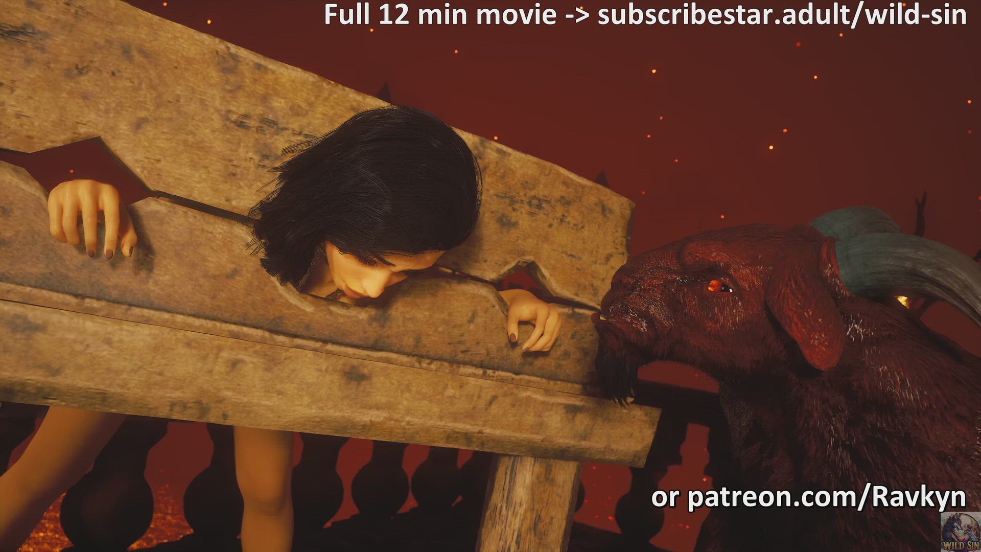 3D Animation Demon Face Sitting