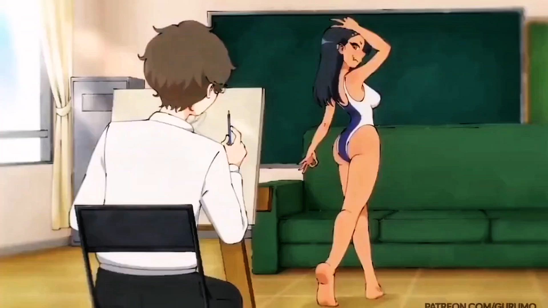 Animation Anime Brunette Cum In Mouth