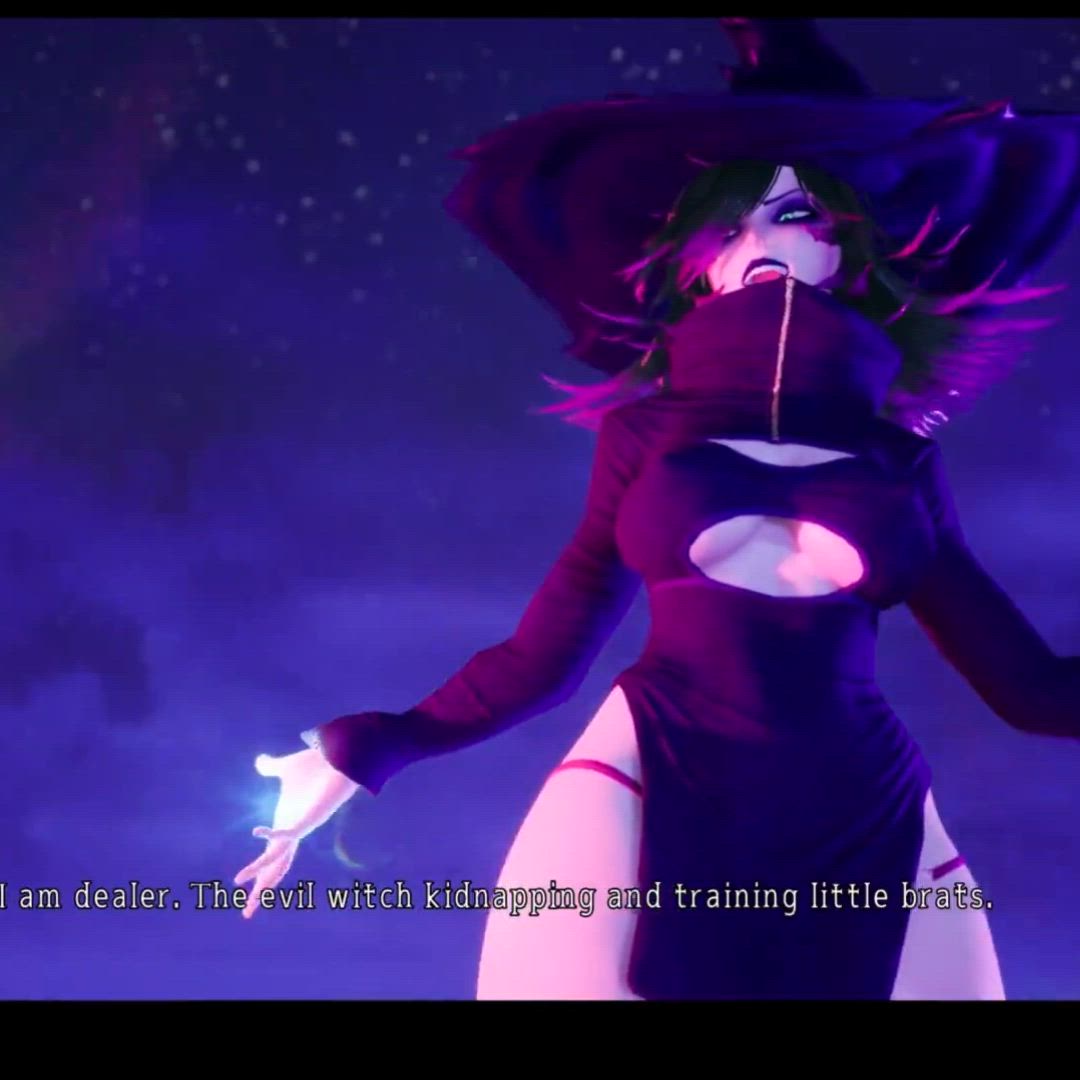 Adult Game Animation Goth Witch
